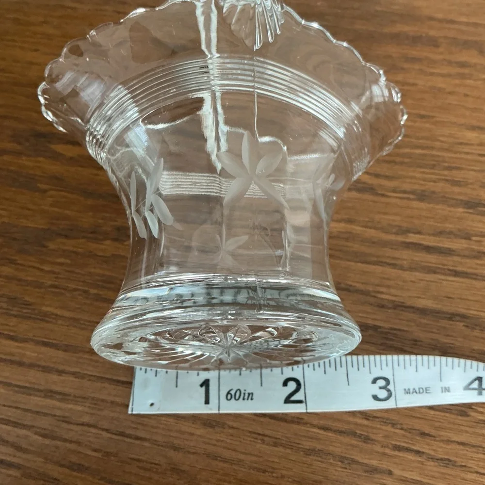Duncan & Miller etched glass bride's basket